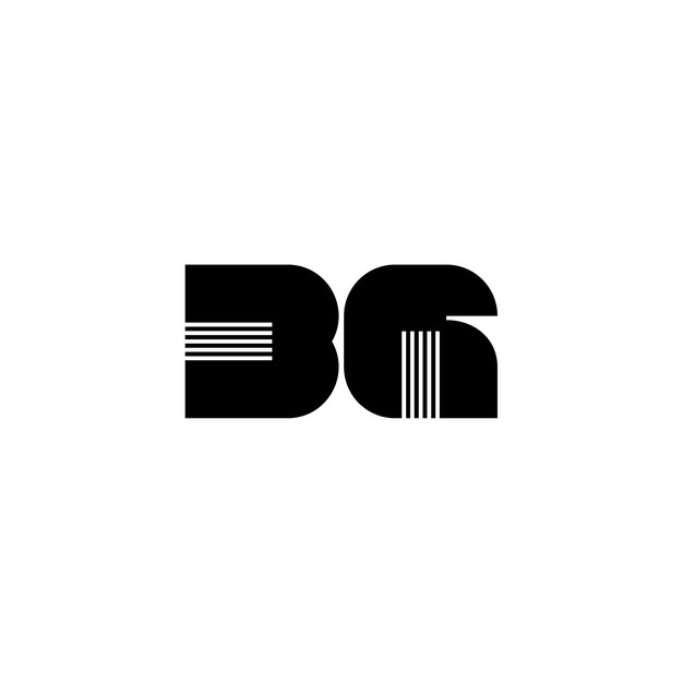 BG Monogram Logo Design letra texto nombre símbolo monocromo logotipo alfabeto carácter simple logo