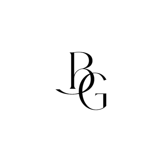 BG Monogram Logo Design letra texto nombre símbolo monocromo logotipo alfabeto carácter simple logo