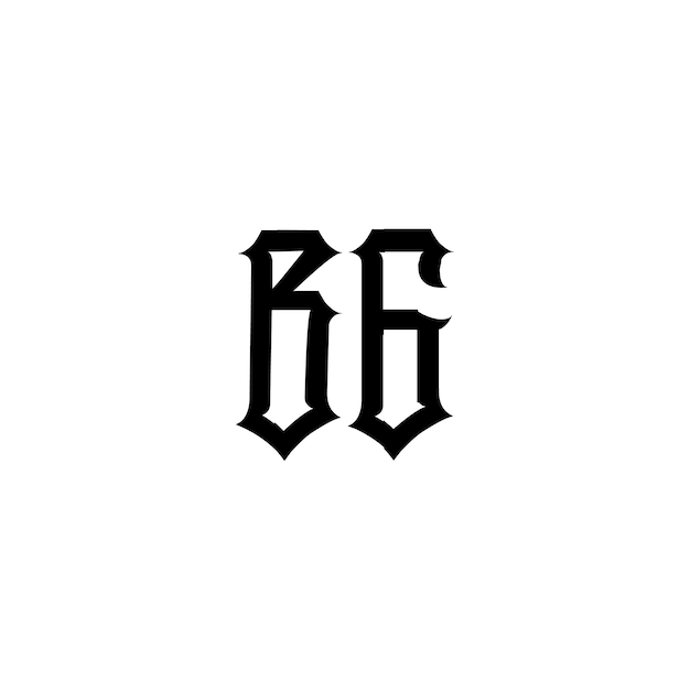 BG Monogram Logo Design letra texto nombre símbolo monocromo logotipo alfabeto carácter simple logo
