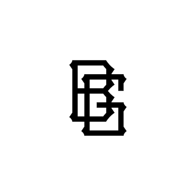 BG Monogram Logo Design letra texto nombre símbolo monocromo logotipo alfabeto carácter simple logo