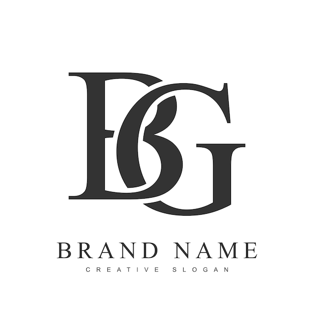 BG plantilla de logotipo de moda Letra inicial b y g estilo de fuente clásico Logotipo creativo para el nombre o la identidad de la empresa