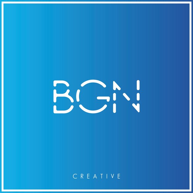 BGN Creative Vector Latter Diseño del logotipo Minimal Latter Logo Premium Ilustración vectorial Monograma