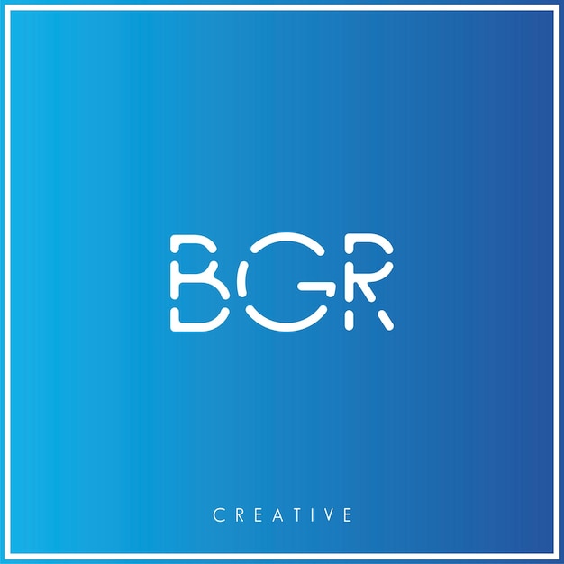 BGR Creative Vector Latter Diseño de logotipo Mínimo Logotipo Latter Ilustración vectorial premium Monograma