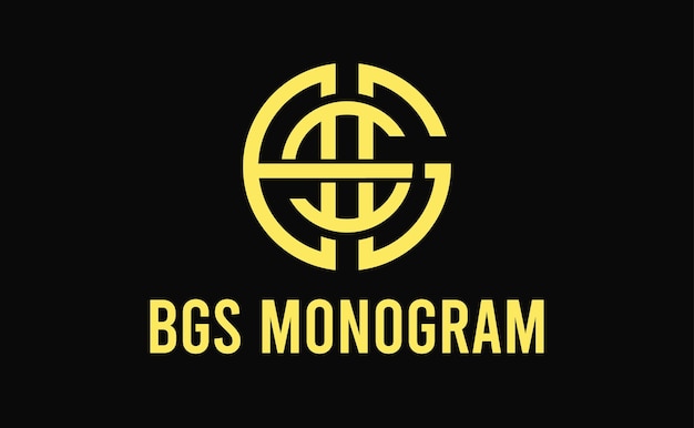 BGS Nombre Iniciales Monograma Plantilla de diseño de logotipo Lettermark Wordmark Modern Creative