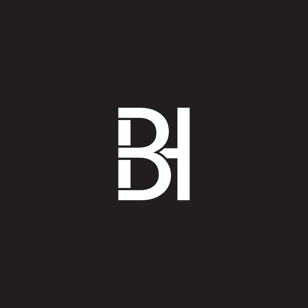 BH Carta Logo Monograma B y H Monograma Diseño BH Iniciales Carta