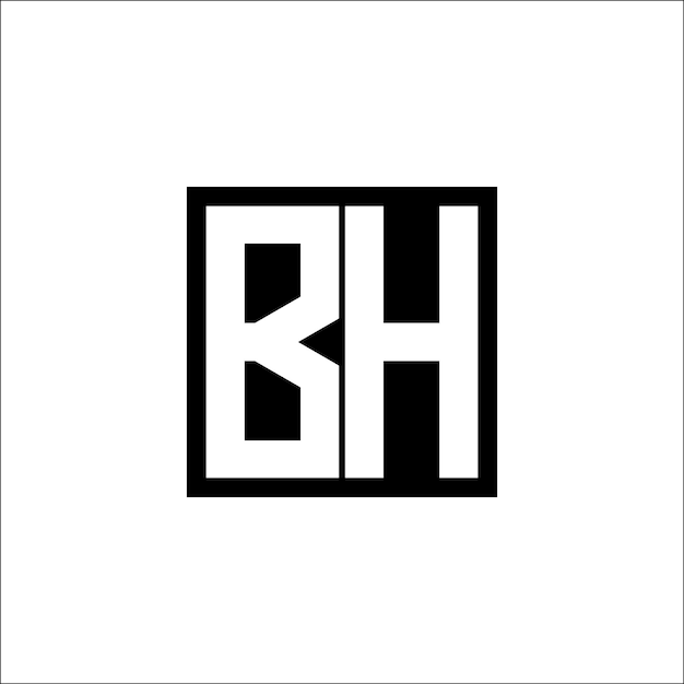 BH Combinación de letras modernas Logotipo de diseño minimalista
