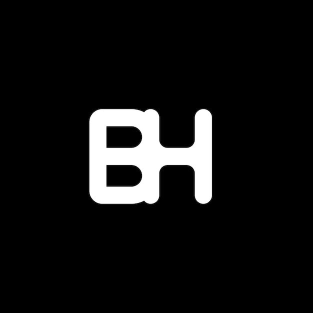BH diseño de letra de logotipo en fondo negro BH iniciales creativas concepto de letra de Logotipo bh diseño de letra BH diseño en letra blanca en fondo negro logotipo B H b h