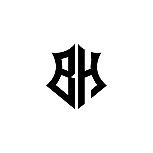 BH Monogram Logo Design letra texto nombre símbolo monocromo logotipo alfabeto carácter simple logo
