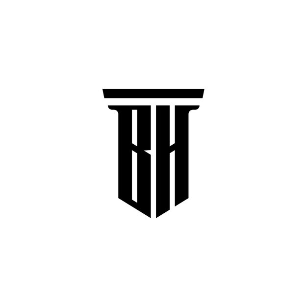 BH Monogram Logo Design letra texto nombre símbolo monocromo logotipo alfabeto carácter simple logo