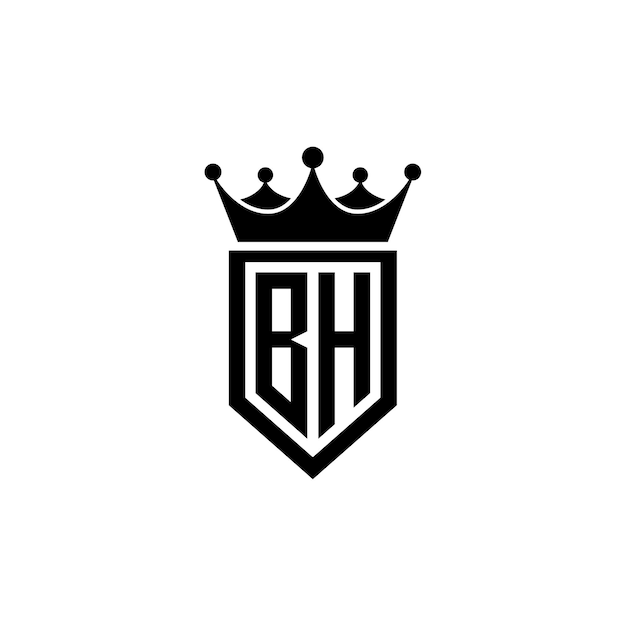 BH Monogram Logo Design letra texto nombre símbolo monocromo logotipo alfabeto carácter simple logo