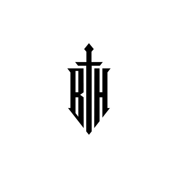 BH Monogram Logo Design letra texto nombre símbolo monocromo logotipo alfabeto carácter simple logo