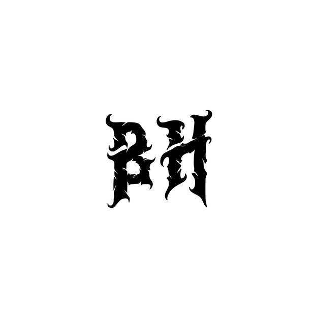 BH Monogram Logo Design letra texto nombre símbolo monocromo logotipo alfabeto carácter simple logo