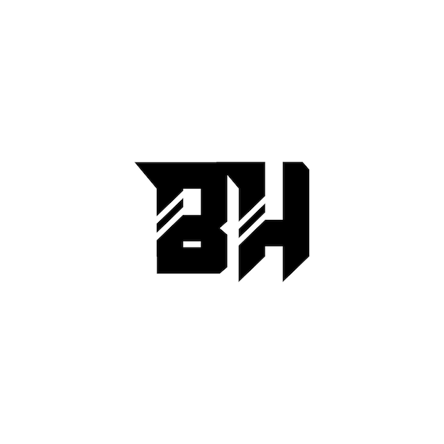 BH Monogram Logo Design letra texto nombre símbolo monocromo logotipo alfabeto carácter simple logo