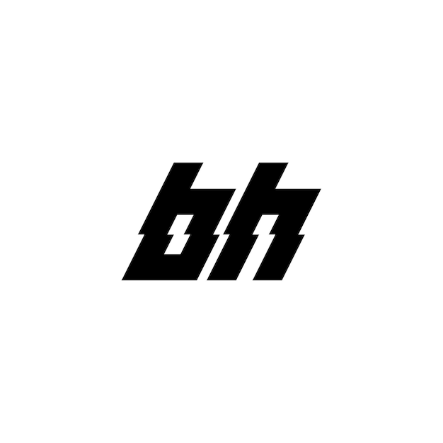 BH Monogram Logo Design letra texto nombre símbolo monocromo logotipo alfabeto carácter simple logo