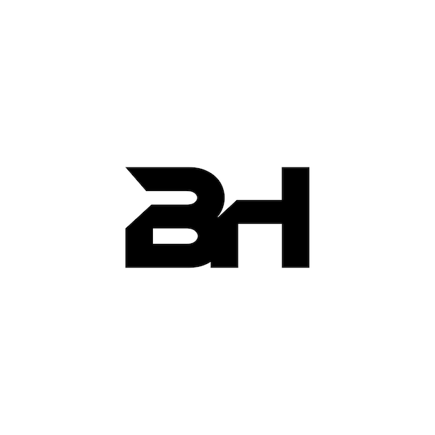 BH Monogram Logo Design letra texto nombre símbolo monocromo logotipo alfabeto carácter simple logo