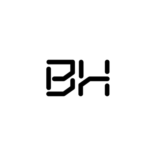 BH Monogram Logo Design letra texto nombre símbolo monocromo logotipo alfabeto carácter simple logo
