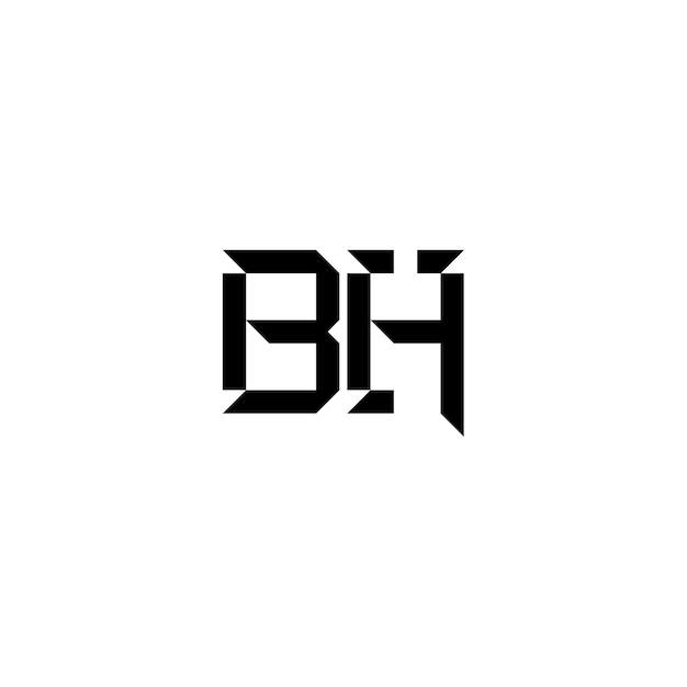 BH Monogram Logo Design letra texto nombre símbolo monocromo logotipo alfabeto carácter simple logo