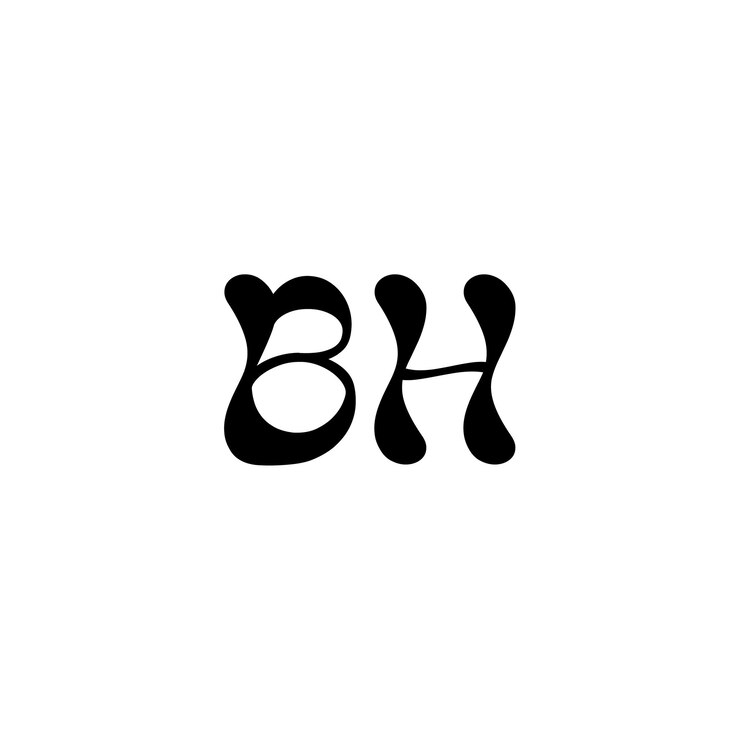 Vector bh monogram logo design letra texto nombre símbolo monocromo logotipo alfabeto carácter simple logo