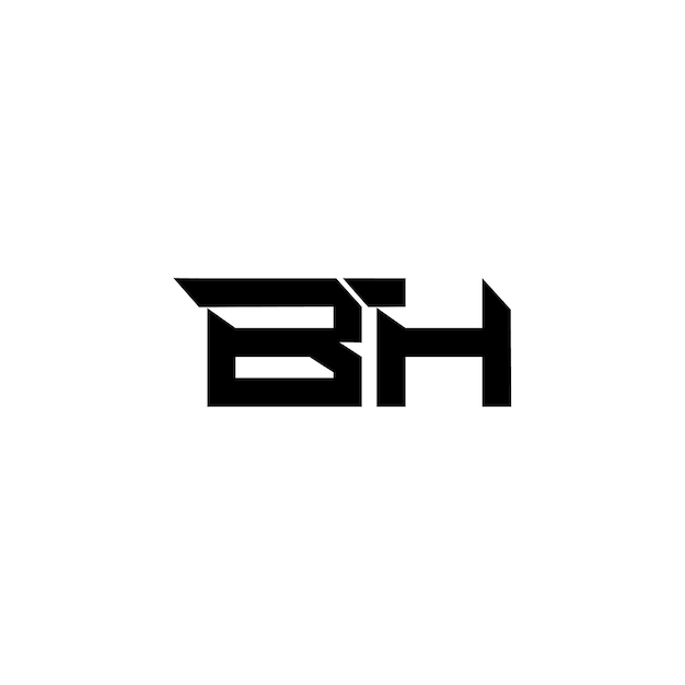 BH Monogram Logo Design letra texto nombre símbolo monocromo logotipo alfabeto carácter simple logo