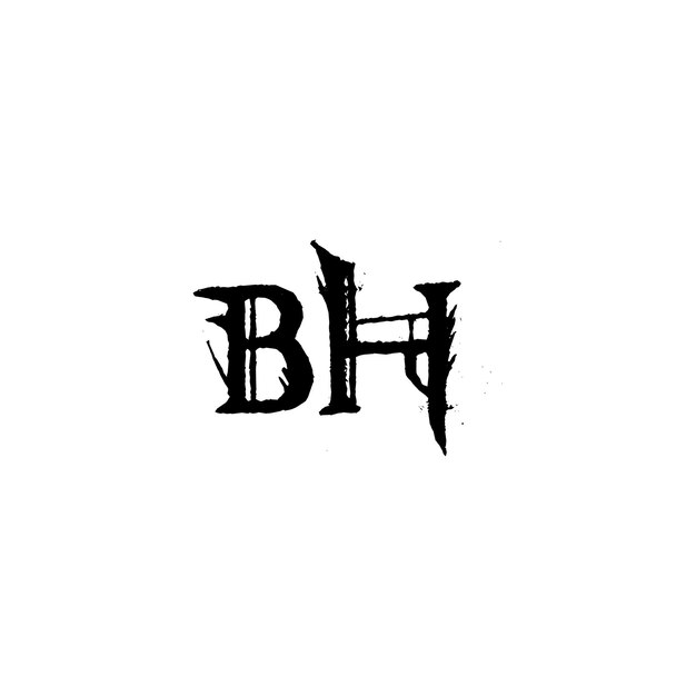 BH Monogram Logo Design letra texto nombre símbolo monocromo logotipo alfabeto carácter simple logo