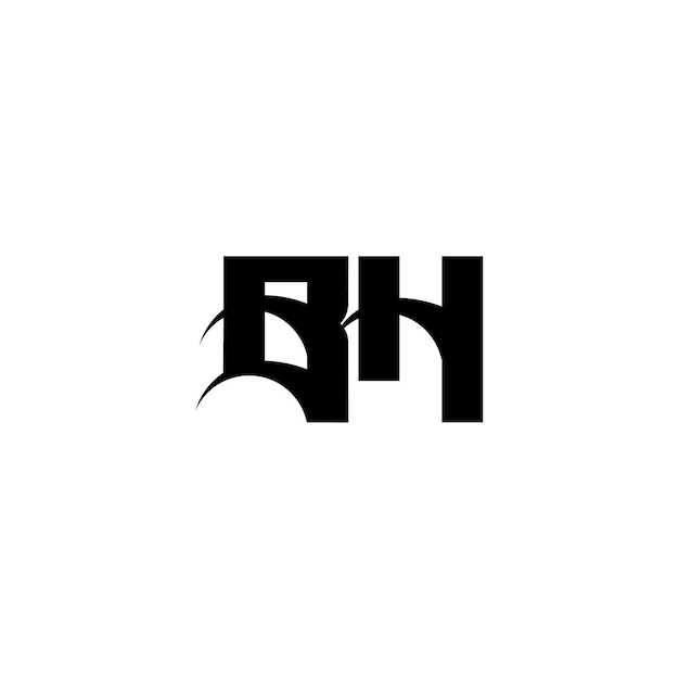BH Monogram Logo Design letra texto nombre símbolo monocromo logotipo alfabeto carácter simple logo