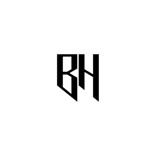 BH Monogram Logo Design letra texto nombre símbolo monocromo logotipo alfabeto carácter simple logo