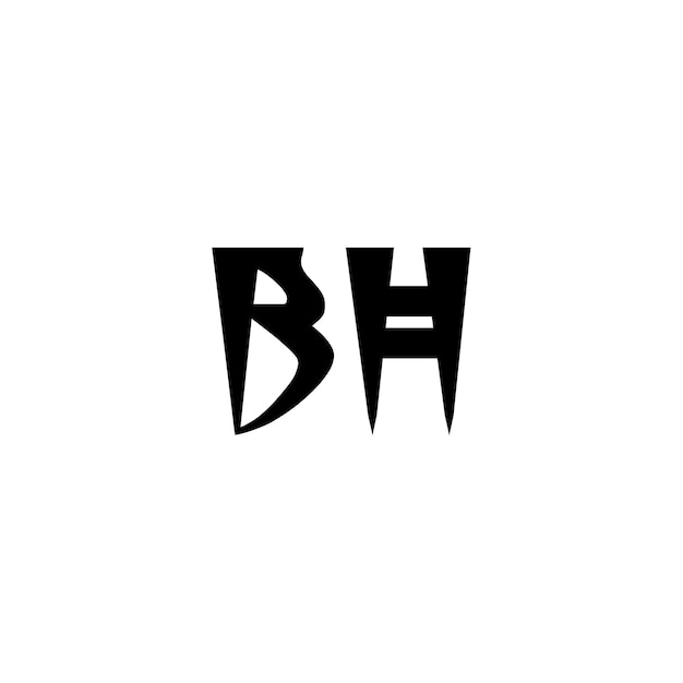 BH Monogram Logo Design letra texto nombre símbolo monocromo logotipo alfabeto carácter simple logo