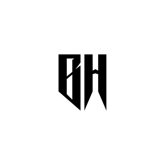 BH Monogram Logo Design letra texto nombre símbolo monocromo logotipo alfabeto carácter simple logo