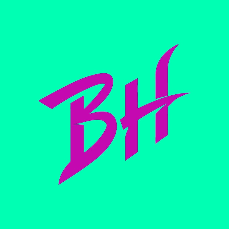 Vector bh monograma logotipo concepto único vector bh creativo moderno plano abstracto iniciales letra logotipo