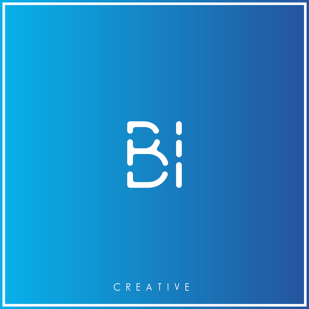 BI Vector Premium último diseño de logotipo Logotipo creativo Vector Ilustración letras del logotipo Logotipo creativo