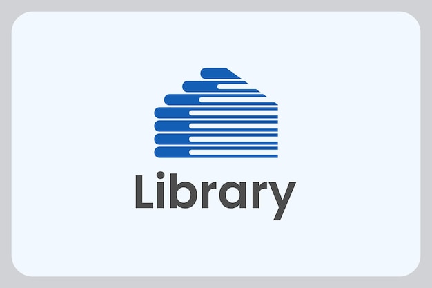 Biblioteca de ilustraciones libros y vector de diseño de logotipo de construcción de viviendas