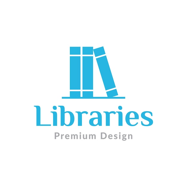 Biblioteca de libros azules diseño de logotipo limpio símbolo gráfico vectorial icono signo ilustración idea creativa