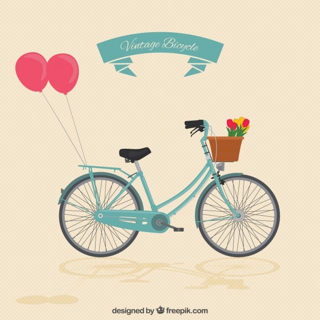 Bici vintage con globos