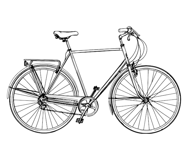 bicicleta antigua sobre un fondo blanco