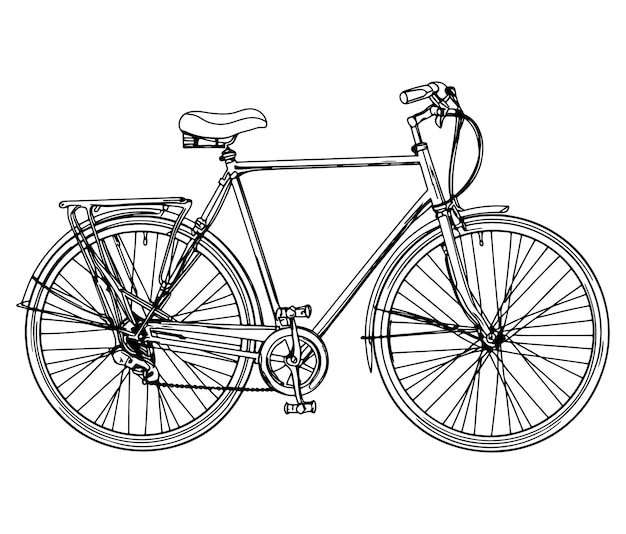 bicicleta antigua sobre un fondo blanco