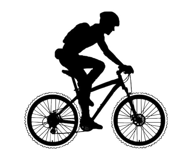 Una bicicleta en bicicleta en silueta