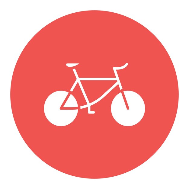 una bicicleta blanca con un círculo rojo que dice "bicicleta"