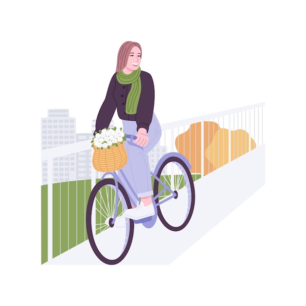 Bicicleta de ciudad ilustraciones de vectores de dibujos animados aislados