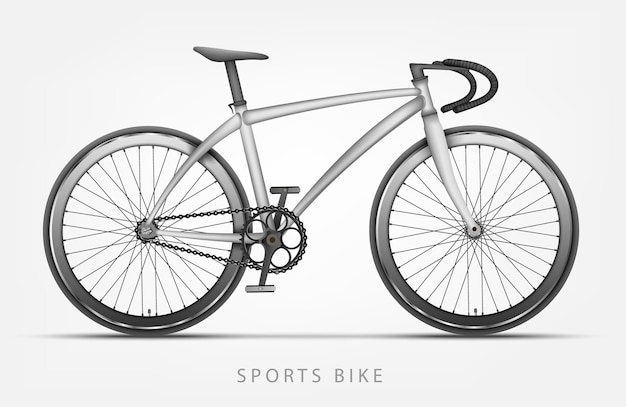 Bicicleta deportiva en color blanco con manillar curvo