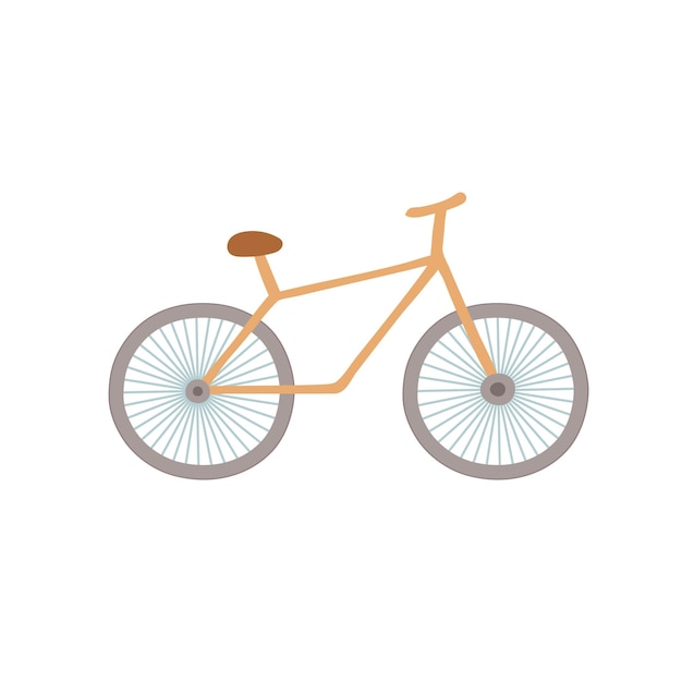 Bicicleta de dibujos animados plano de vector aislado en estilo de vida saludable de fondo vacío, concepto de actividades deportivas, diseño de anuncios de banner de sitio web