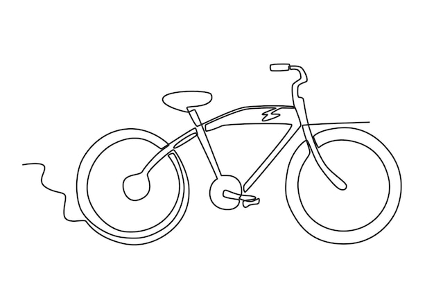 Una bicicleta eléctrica moderna Bike eléctrico dibujo en línea