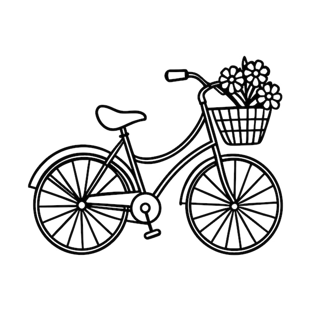 Bicicleta de época con flores