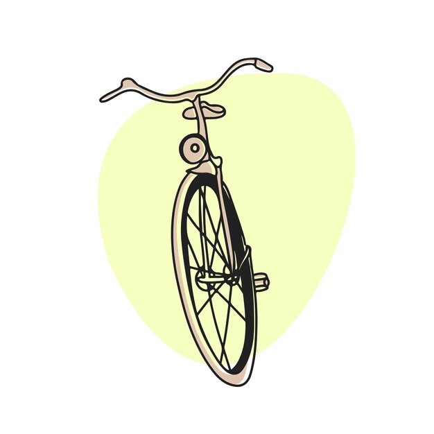 Bicicleta en estilo garabato en vector de línea de colores pastel