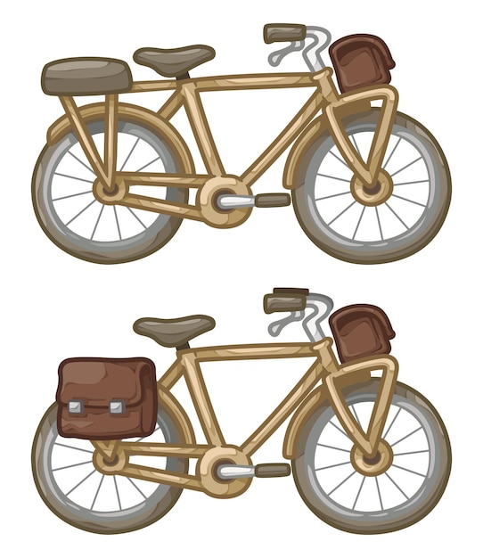 Vector bicicleta linda con dibujos animados de buzón