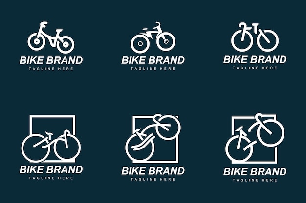 Bicicleta logotipo bicicleta deporte rama vector simple transporte minimalista diseño plantilla silueta