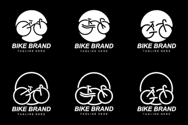 Bicicleta Logotipo Bicicleta Deporte Rama Vector Simple Transporte Minimalista Diseño Plantilla Silueta