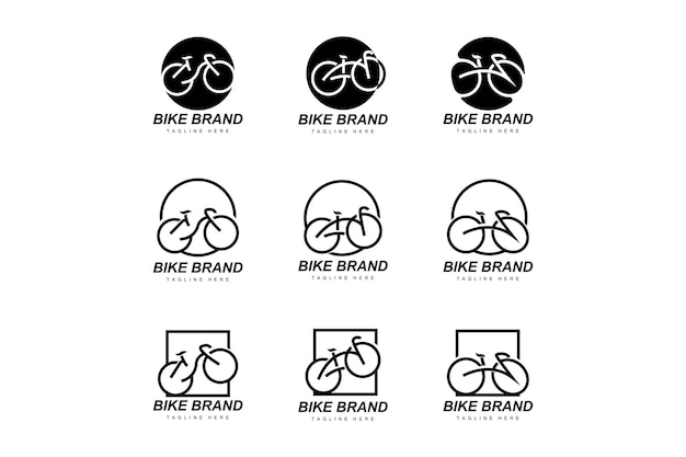 Bicicleta Logotipo Bicicleta Deporte Rama Vector Simple Transporte Minimalista Diseño Plantilla Silueta