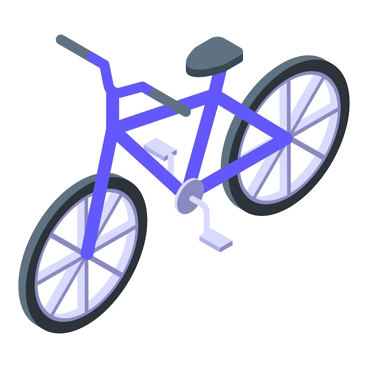 Vector bicicleta moderna de pie en sus pedales y ruedas