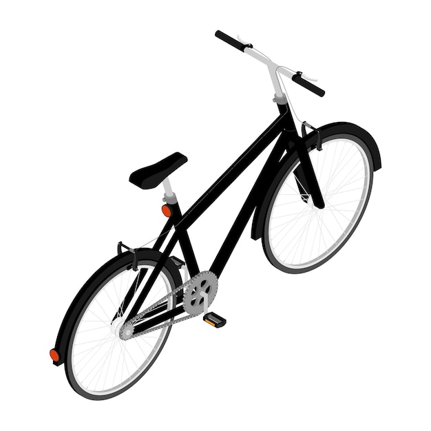 Bicicleta de montaña negra aislada sobre un fondo blanco