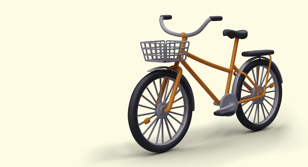 Vector bicicleta realista 3d sobre fondo cálido afiche publicitario con lugar para texto venta de transporte